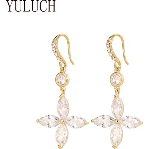 YULUCH woman Art accessories copper alloy earrings women shiny pendant jewelry girl elegant party earring wedding special gifts