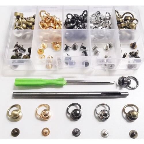 1sets Metal O Ring Hook for Phone Case Decoration Rivet Pull Ring Buckle DIY Chain Side Clip Swivel Screw Nail Clasp Accessory