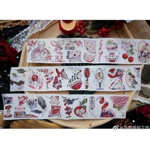 1 Loop 6cmx96cm Apple Juice Islmasking Tape Masking Paper Bright Pet New Oil Collage