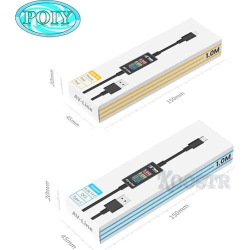 18kinds AV-Line Intelligent USB Charging Detection Cable for iPhone/Samsung/Huawei Phone Voltage and Current Monitoring