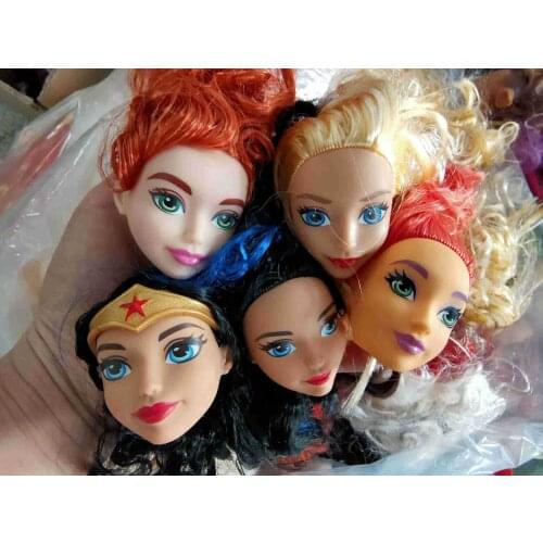 2pcs/lot Genuine League Super Girl Doll Head DIY Girl Model Ornamation Birthday Gift