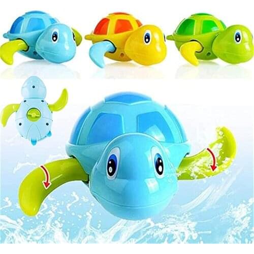 3pcs Cute Cartoon Animal Tortoise Classic Baby Water Toy Infant Swim Turtle Wound-up Chain Clockwork Kids Beach Bath Toys