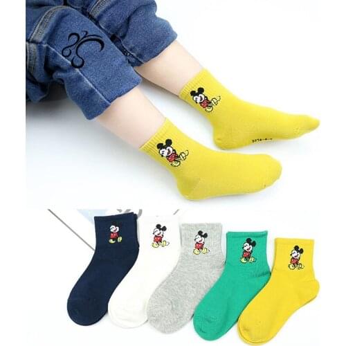 5Pairs/lot Cute Lovely Short Baby Socks Mickey Mouse Cartoon Socks for Boys Cotton kawaii Newborn Boy Toddler Kids Short Socks