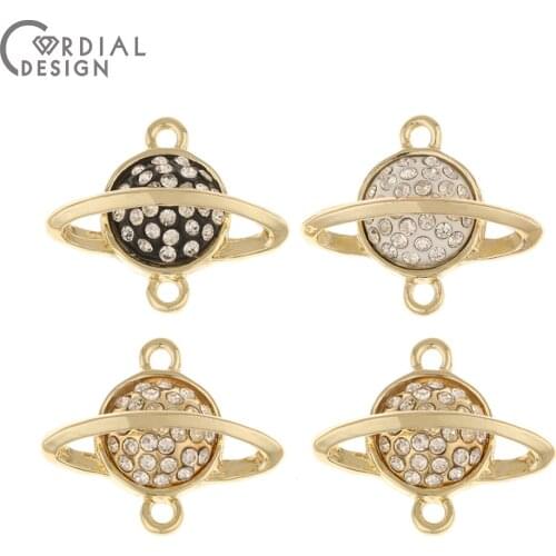 Cordial Design 50Pcs 19*23MM Jewelry Accessories/DIY/Rhinestone Connector/Hand Made/Jewelry Findings & Components/Planet Shape