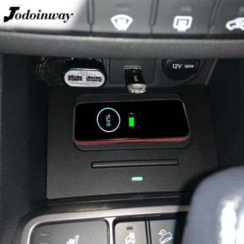Car power charger for Hyundai creta ix25 2017 2019 wireless charging adapter mount phone holder for iphone 11 fast charge panel