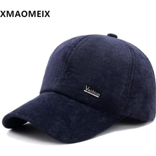 XMAOMEIX Mens Winter Warm Thick Cotton Baseball Cap Snapback Cap Cold Proof Ear Protection Tongue Caps Adjustable Earmuffs Hat
