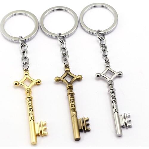 Japan Anime Attack on Titan Shingeki No Kyojin Eren Jaeger Yeager Key Shape Alloy Keychain Keyring Key Chains Accessories