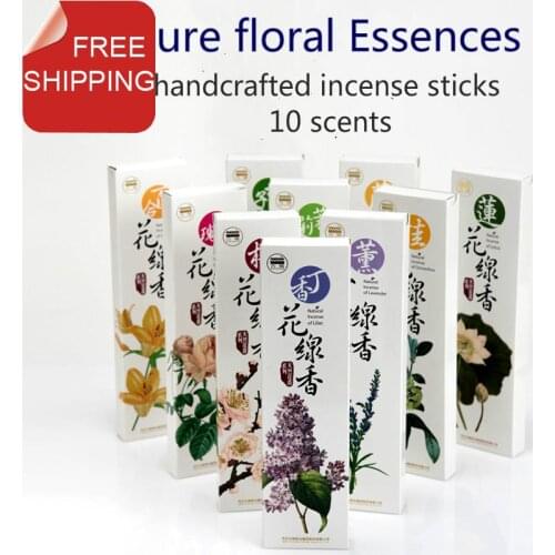 Pure floral essences,handcrafted incense sticks.10 scents available.1 lot 5 scents-message scent selection.Also sold seperately
