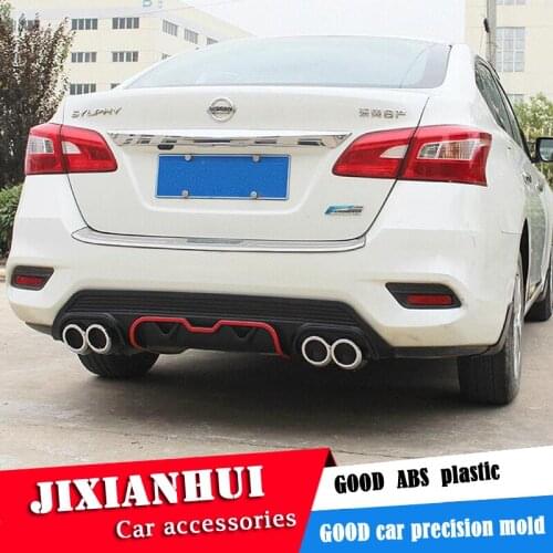 For Sentra SYLPHY Body kit spoiler 2016-2018 For Nissan Sentra ABS Rear lip rear spoiler front Bumper Diffuser Bumpers Protector