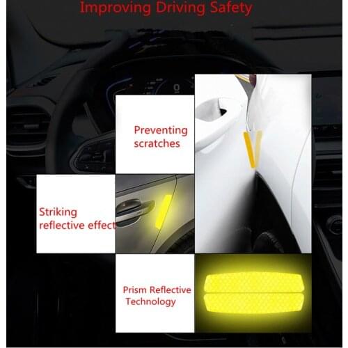 Two long and two short car reflective warning stickers Thicken anti-collision Highlight reflective warning car accessories