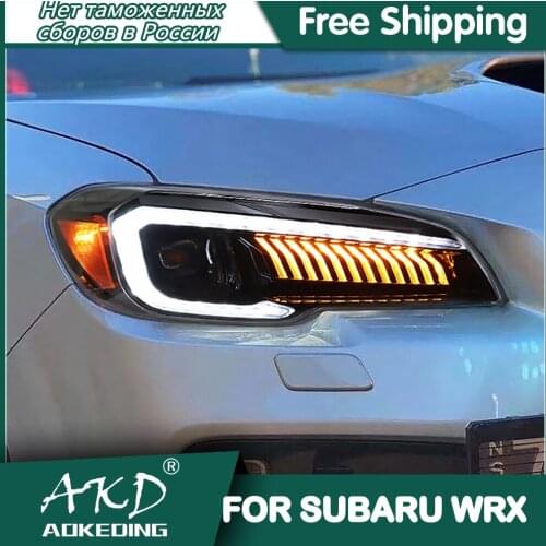 For Car Subaru WRX STI 2015-2020 Headlights DRL Day Running Light LED Bi Xenon Bulb Fog Lights Car Accessory Head Lamp