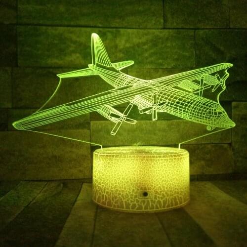 Glider 3D Night Lights Remote /Touch Switch LED 7 Colors Changing Air plane USB Desk Table Lamp Gift for Boy Bedroom Decor