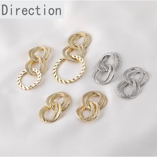 Customized color-preserving 14k diamond pattern 2-section twist oval flat chain diy necklace bracelet earring pendant accessory