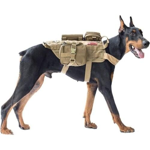 Cool camouflage Adjustable large dogs Tactical vest For training High quality nylon dog harnesses outdoor walking easy take off