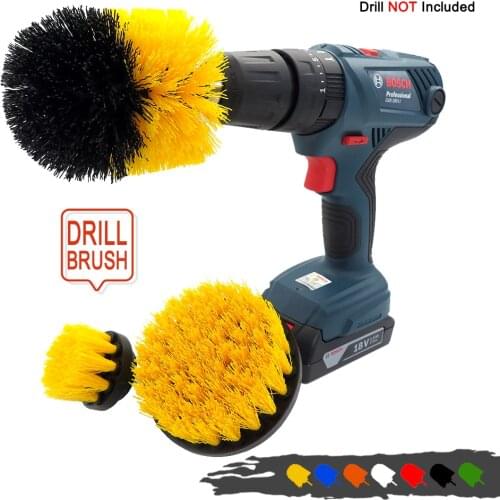 3Pcs Power Scrubber Cleaning Kit Drill Brush for Car Kitchen Bathroom Surfaces Tub, Shower, Tile and Grout All Purpose