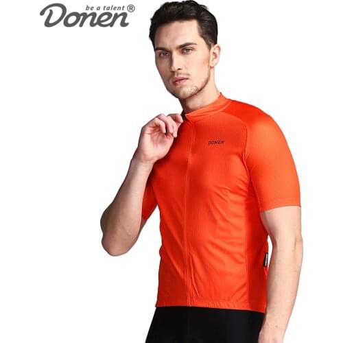 DONEN Summer solid Cycling Jersey Breathable Mountain Bike Clothing Quick-Dry Racing MTB Bicycle Clothes Uniform Cycling