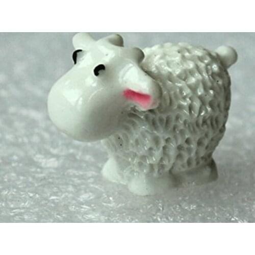 Cute Sheep Miniatures Fairy Garden Decorations Crafts Bonsai Figurine Mini Gnome Moss Animals Garden Home Toys Gifts