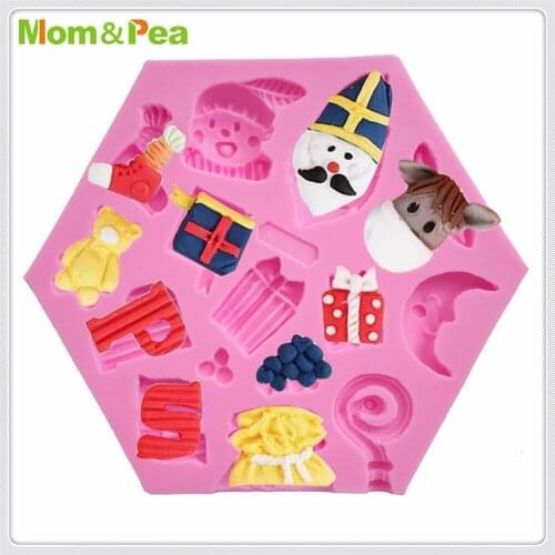 Mom&Pea MPA1981 Present Silicone Mold Cake Decoration Fondant Cake 3D Mold Food Grade