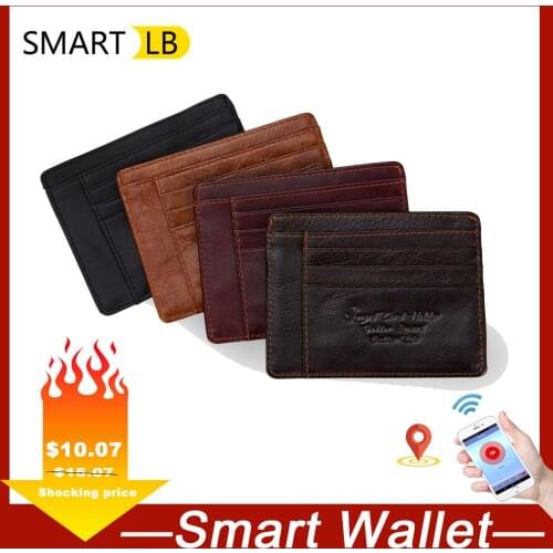 Smart LB Genuine Leather Men Wallet Casual Multi-card Position Credit Card Holder Thin Coin Purse For Men Slim Mini man Wallets