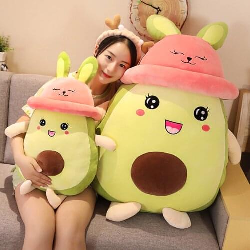 New 60-100CM Cute Avocado Stuffed Plush Toy Filled Doll Fruit Cushion Pillow Soft Plush Doll Toy Child Baby Girl Birthday Gift