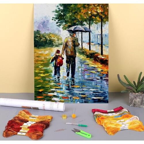 After School Printed 11CT Cross Stitch Full Kit Embroidery DMC Threads Handicraft Handiwork Craft Painting Home Decor Stamped