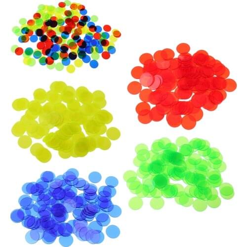Pack of 100 Bingo Chips (Multi Color) – 1.5cm Translucent Markers for Bingo, Counting & Game Tokens, Chips for Bingo Games