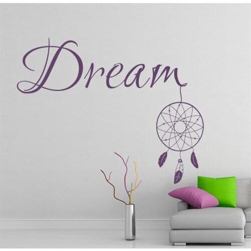 Dream Wall Decal Dreaming Dreamcatcher Catcher Tribal Ethnic Feather Amulet India Vinyl Sticker Yoga Studio Bedroom decor HY1438