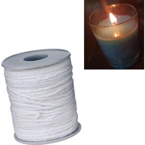 New Spool of Cotton Square Braid Candle Wicks Smoke-free 61m x 2.5mm Woven Wicks Core For Candle Making Supplies DIY Craft