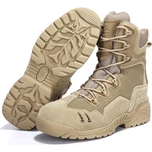 Spring Mountaineering Hiking Shoes Waterproof Antiskid Outdoor Anti Puncture Army Fans' Combat Hunting Military Battle Boots