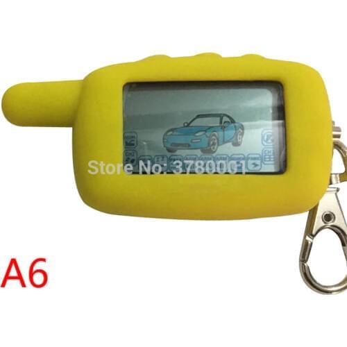 Twage A6 LCD Remote Control + Yellow A6 Silicone Case For Vehicle Security Two Way Car Alarm StarLine A6 Keychain