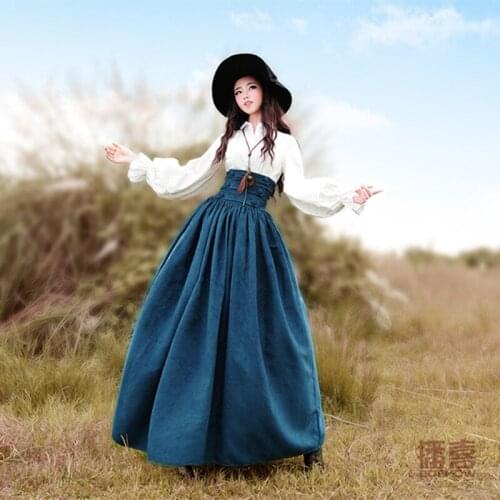 Original Design Spring Women Elegant Vintage Lantern Sleeve Slim Cotton White Shirt All-Match Palace Style Shirts Blouses