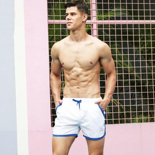 SD432 men swimsuits white red blue beach swimming shorts bermuda surf board shorts male swimwear swim surfing shorts quick dry