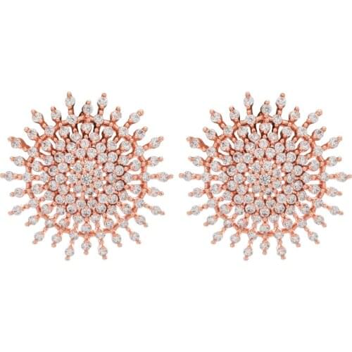 Famous brands exaggerated round miniature inlaid zircon ear studs Fashion jewelry for women/girls ER-284