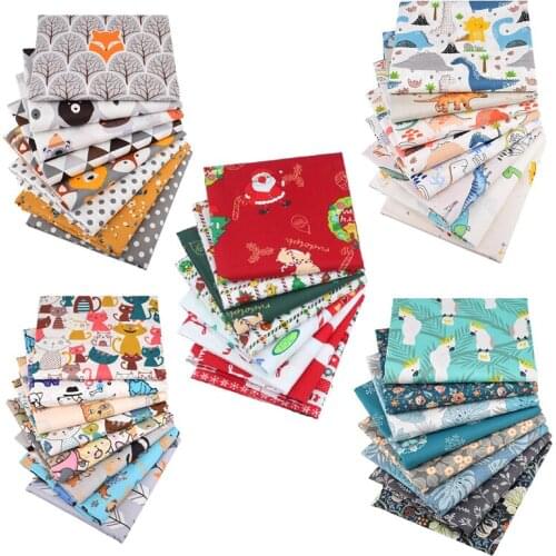 Mix Color Multi Purpose 8 Pieces/set Cartoon Pattern Cotton for Household Sewing Supplies 25*25CM Patchwork Cloth DIY Handmade