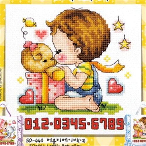 SO444 DIY Mini Cartoon Packages Craft Stich Cross Stitch Cotton Fabric Needlework Embroidery Crafts Counted Cross-Stitching Kits