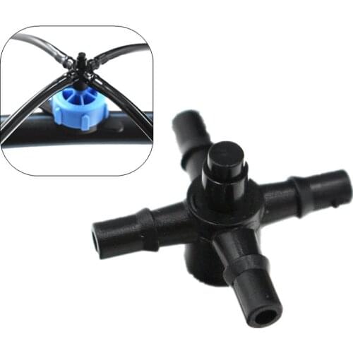 Insert Barb Connector Cross 1/8" Barb x 4mm Slip Spider Distribution Assemblies Micro Drip Irrigation