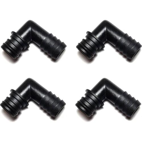 SURGEFLO / FLOJET 20381-010 Quad Port Fittings - 3/4" Hose Barb - 90° Elbow