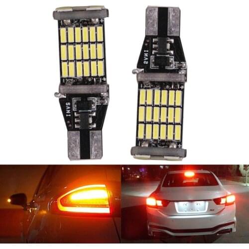 T15 W16W LED Car Reverse Light Bulb Canbus 4014 45SMD Turn Signal Lamp Bulb White/Red/Yellow
