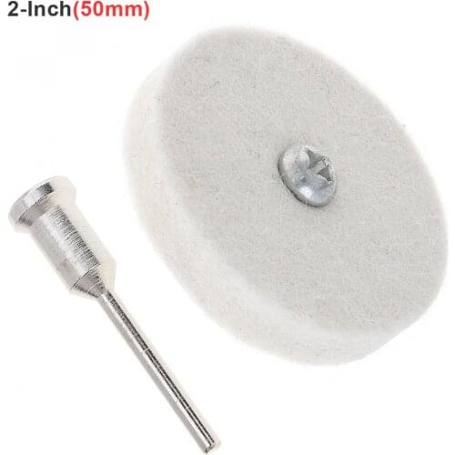 2 Inch T-shaped Wool Polishing Wheel Mirror Polishing Buffer Cotton Pad with 3mm Shank Diameter for Surface Polishing / Grinding