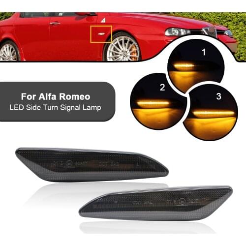 2PCS LED Dynamic Turn Singal Light Side Marker Led Lights Car Accessories For Alfa Romeo 147 156 Fiat Tipo 356 Lancia Delta III