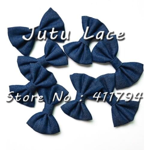 30 pcs/ lot ,8 cm '' Headbands Denim bow Hair Accessories , bow tie headwear