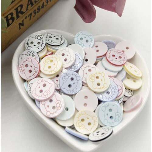 50/100pcs mix colors cute cat sewing buttons Baby/Kids Sweing buttons PT253