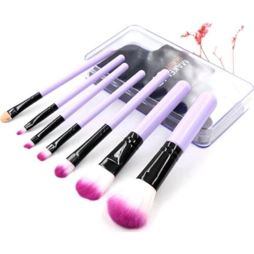 7 Pcs Professional Makeup Brush Sets Eyeshadow Foundation Powder Eyeliner Eyelash Lip Brush Cosmetic Beauty Brush Tool