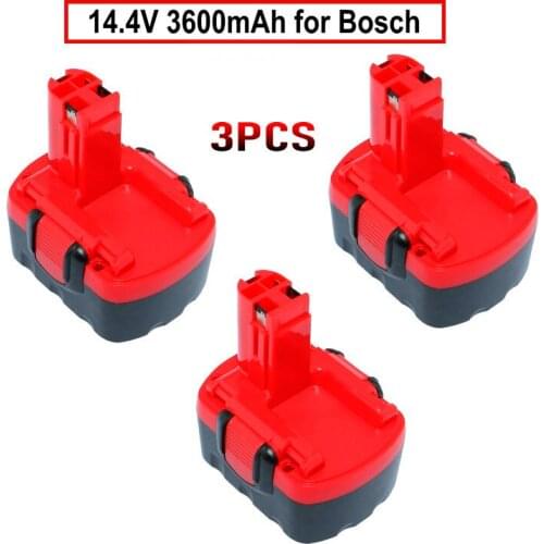 3PCS BAT041 3600mAh Ni-MH 14.4V Rechargeable Battery for Bosch Power Tools GSR14.4VE-2 PSR14.VE-2 BAT038 BAT040 BAT140 BAT159