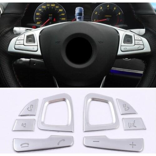 Car Interior Steering Wheel Panel Knob Button Trim Cover Sticker Translucent For Mercedes Benz E Class W213 E200 E300
