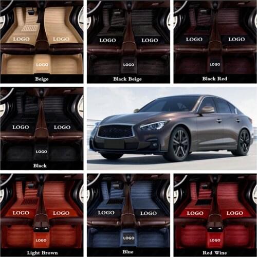 Car Floor Mat Auto Foot Mats for INFINITI M35 G37 G25 Q60 Q70L Q50 Q50L Waterproof Leather Waterproof Carpet Cove Dust-proof