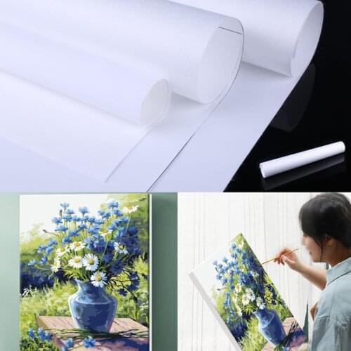White Blank Fabric Artist Roll Cotton For Watercolors Acrylic Oil Painting Art Painting Supplies White canvas for painting