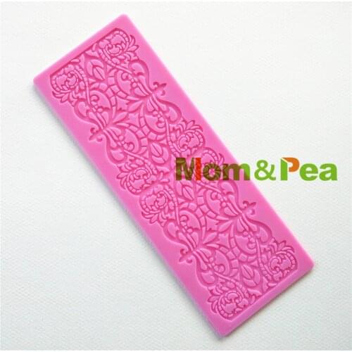 Mom&Pea GX126 Free Shipping Silicone Lace Mold Cake Decoration Fondant Cake 3D Mold Food Grade Silicone Mould