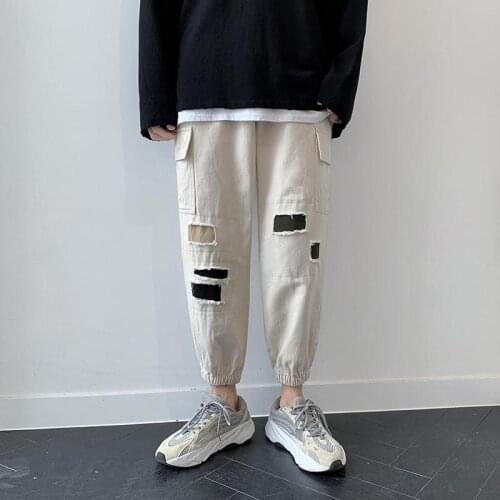Hip Hop Patchwork Sweat Pants Embroidery Japanese Style Trousers Sweatpants Streetwear Men Joggers Track Casual Cargo Pants