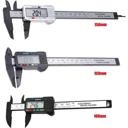 Digital Vernier Caliper 0-150mm 6-inch LCD Electronic Carbon Fiber Altimeter Micrometer Measuring Tool